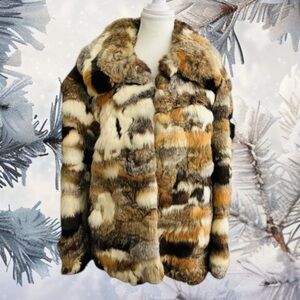 Vintage Patchwork Genuine Fur Coat. Size S
